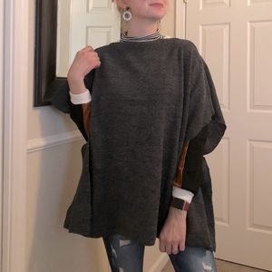 Grey charcoal poncho sweater. Worn once!!! NY&CO